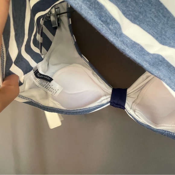 Splendid Anthropologie striped crop top bralette rutched knot tie shirt - Picture 4 of 12